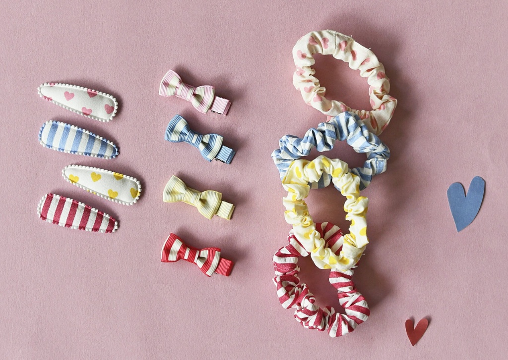 Rockahula - Lot de 4 pinces à cheveux - Vintage Rainbow Fabric Clip