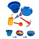Schildkröt - Ensemble de jouets de sable pliable 7 en 1 - bleu