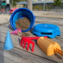 Schildkröt - Ensemble de jouets de sable pliable 7 en 1 - bleu
