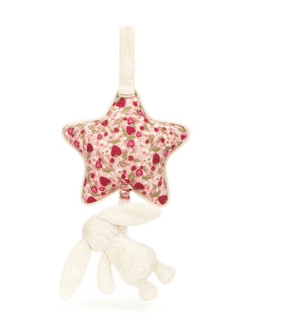 Jellycat - Doudou Lapin Musical Crème Fleuri