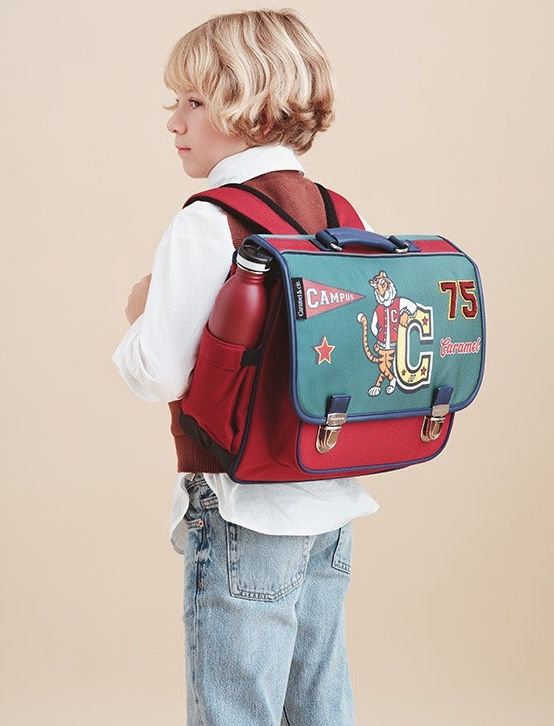 Caramel &amp; Cie - Cartable moyen - Mascotte Vert