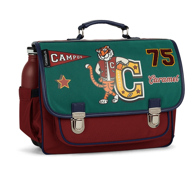 Caramel &amp; Cie - Cartable moyen - Mascotte Vert