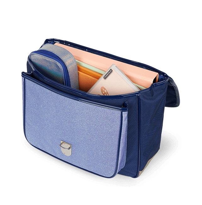 Caramel &amp; Cie - Cartable moyen - Noeud Pailletté Marine