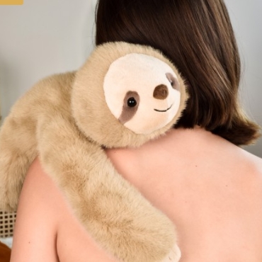 Podcoll - Peluche paresseux marron lesté - 40 cm