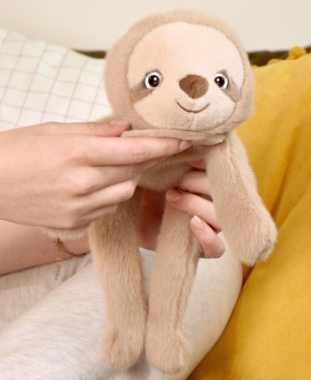 Podcoll - Paresseux en peluche magnétique beige - 30 cm