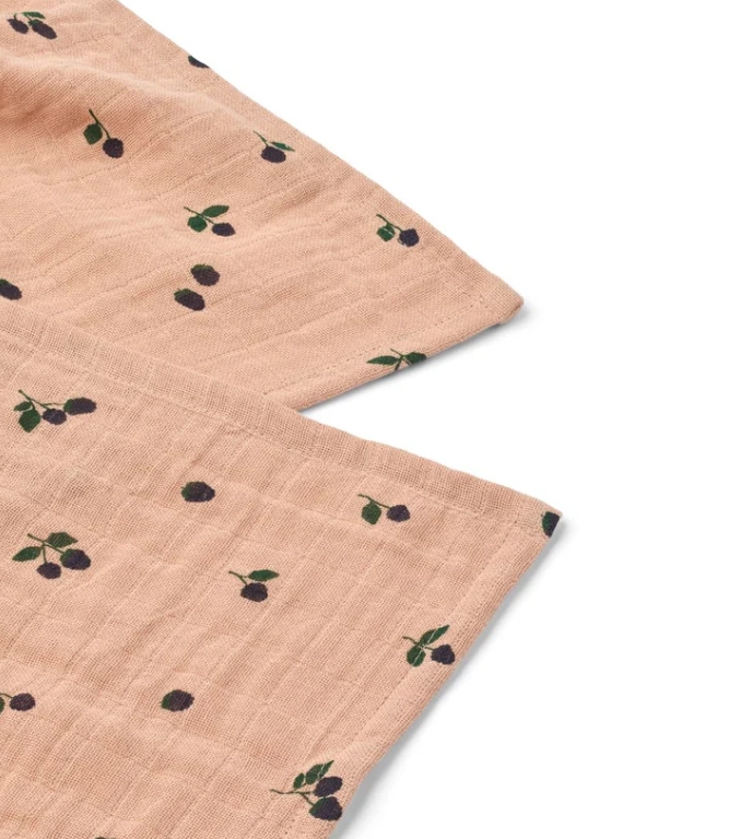 LIEWOOD - Lot de 2 langes Lewis Muslin - Mini Berry/Pale Tuscany