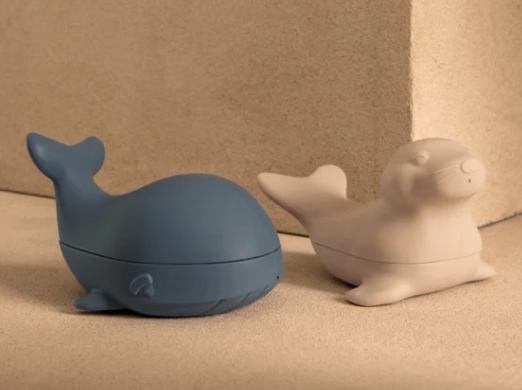 LIEWOOD - Lot de 2 jouets de bain flottants - Duncan - Whale Blue/ Sandy