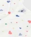 Petit Bateau - Pyjama bébé en velours imprimé cœurs