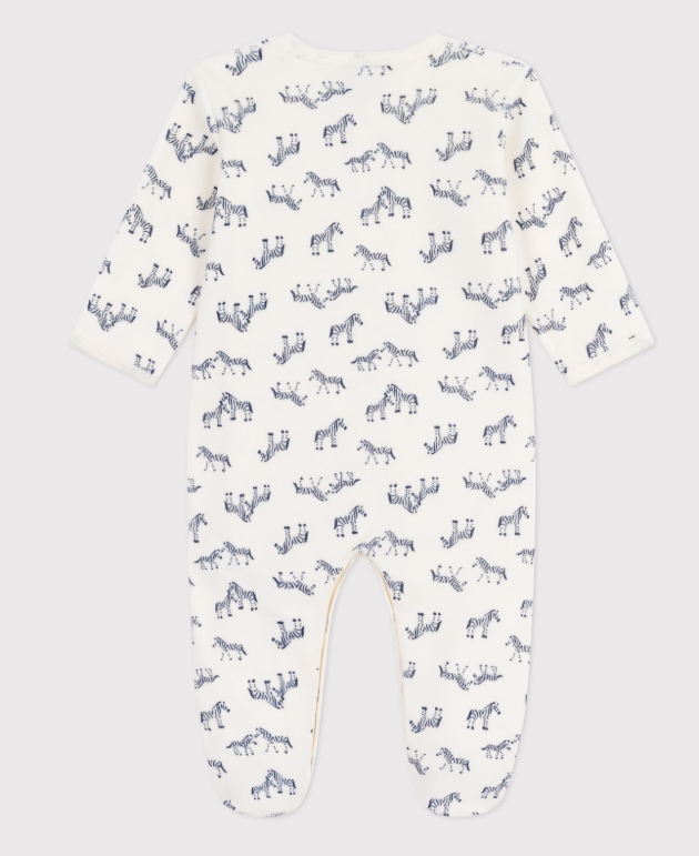 Petit Bateau - Pyjama bébé en velours imprimé zèbre