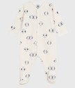 Petit Bateau - Pyjama bébé en molleton gratté avec col pétale imprimé fleuri