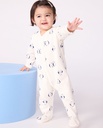 Petit Bateau - Pyjama bébé en molleton gratté avec col pétale imprimé fleuri