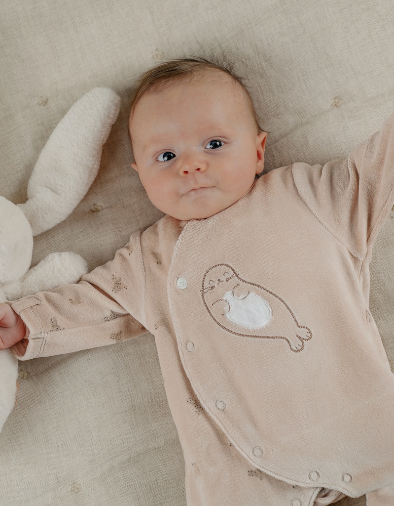 Noukie's - Pyjama jungle en velours - Beige