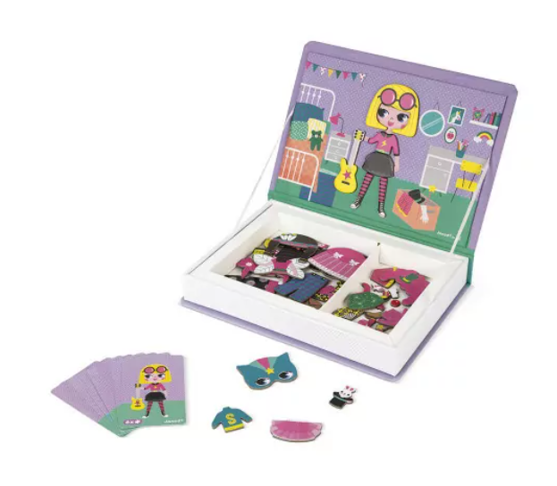 Janod - Magnéti'Book - déguisements fille, 46 magnets