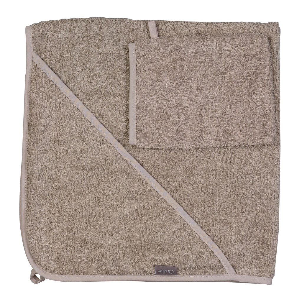 Quax - Cape de bain &amp; gant de toilette - Stone