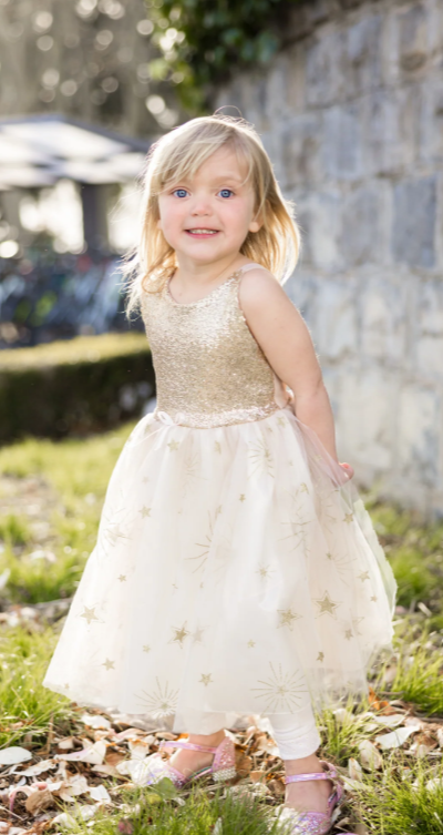 Great Pretenders - Robe brillante dorée - 3/4 ans