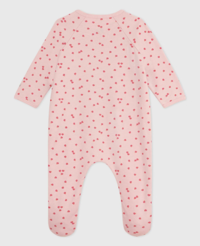 Petit bateau - Pull col rond en coton coeur rouge - Beige
