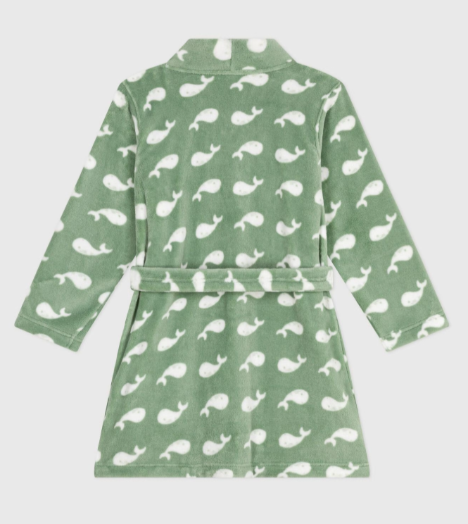 Petit Bateau - Peignoir enfant en polaire imprimé coeurs