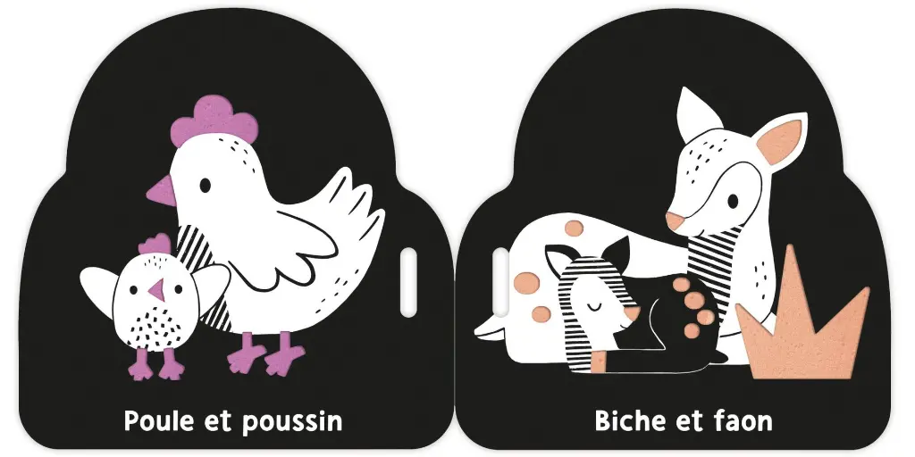 Auzou - Mon premier livre poussette en noir et blanc - Bébés animaux 3.webp