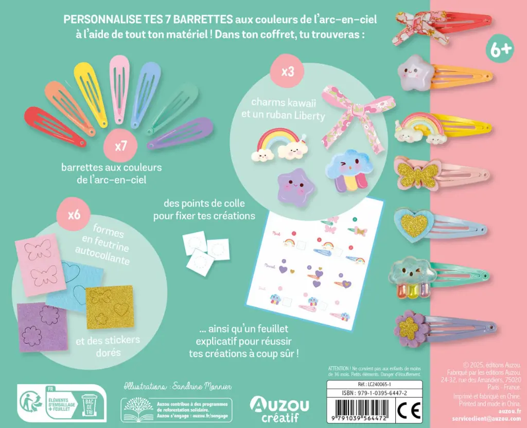 Auzou - Mon coffret d'artiste - Mon semainier de barrettes arc-en-ciel 4.webp