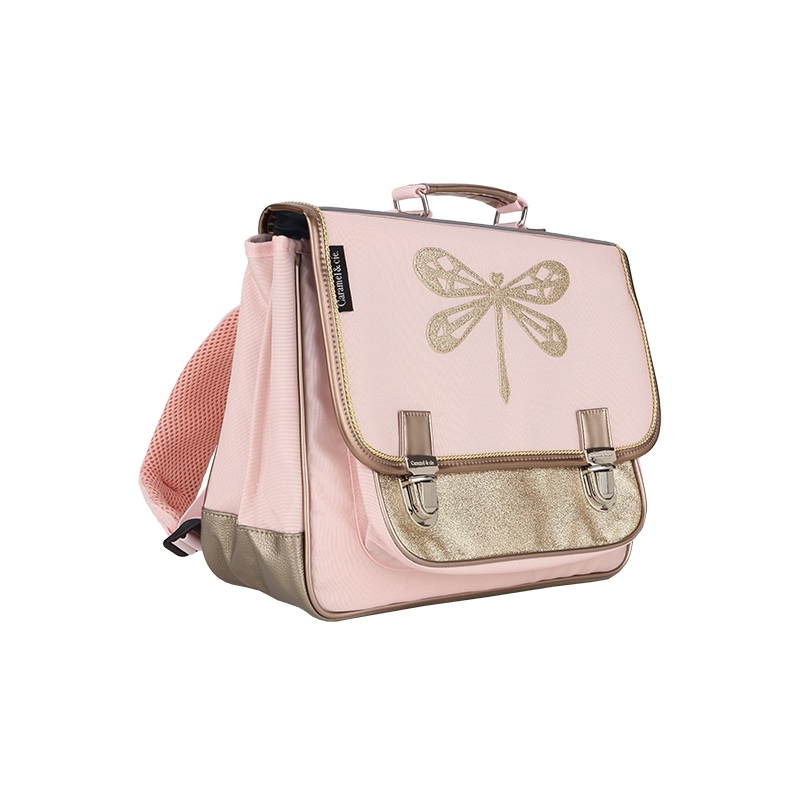 Caramel &amp; Cie - Cartable moyen - Libellule rose