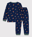 Petit Bateau - Pyjama champignon en molleton - Bleu médiéval