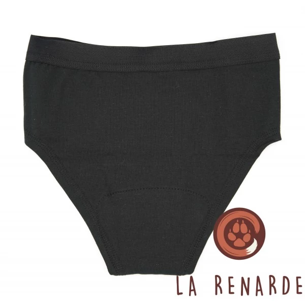 La Renarde - Shorty menstruel noir - M