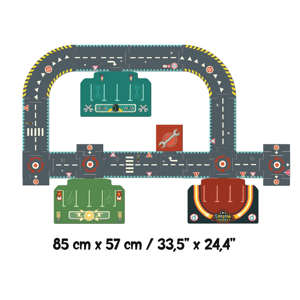 DJECO - Crazy Motors - Puzzle Circuit Géant