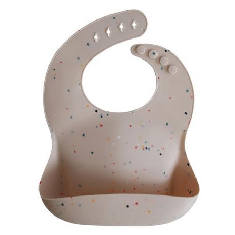 Mushie - Bavoir Silicone - Vanille - Confetti