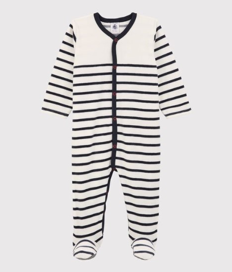 Petit Bateau - Pyjama avec pieds à rayures