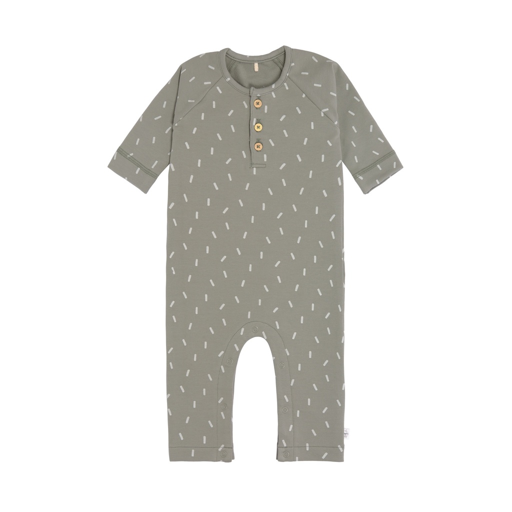 Lassig - Combinaison Bébé GOTS - Cozy Colors, Petits Traits Olive 1-2 ans