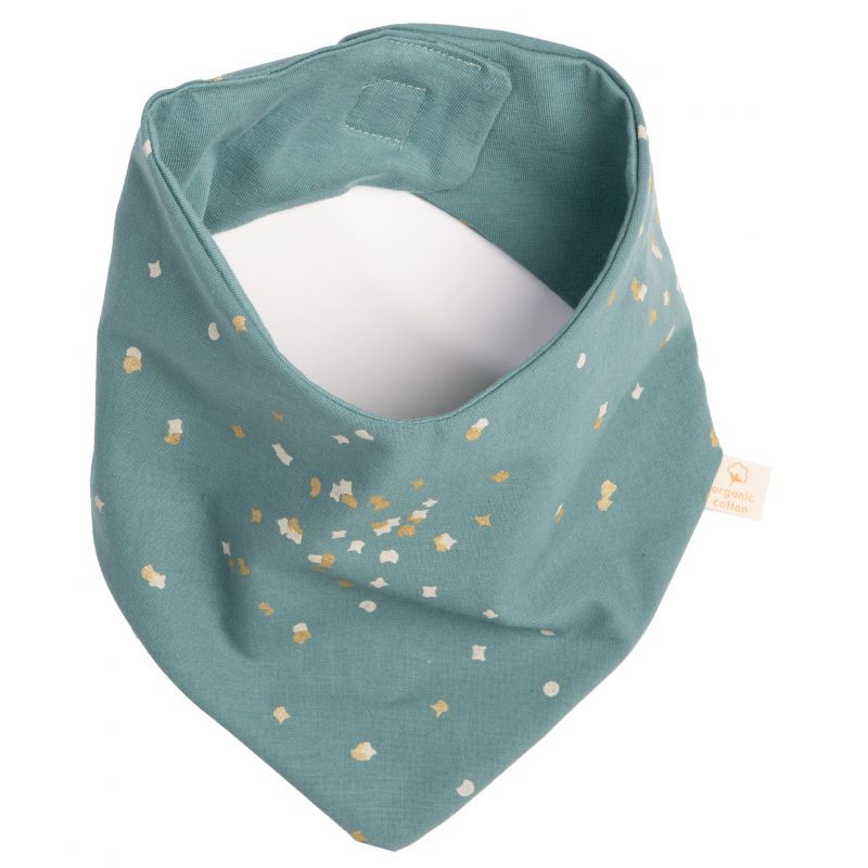 Nobodinoz - Bavoir Bandana Lucky - Gold Confetti / Night Blue