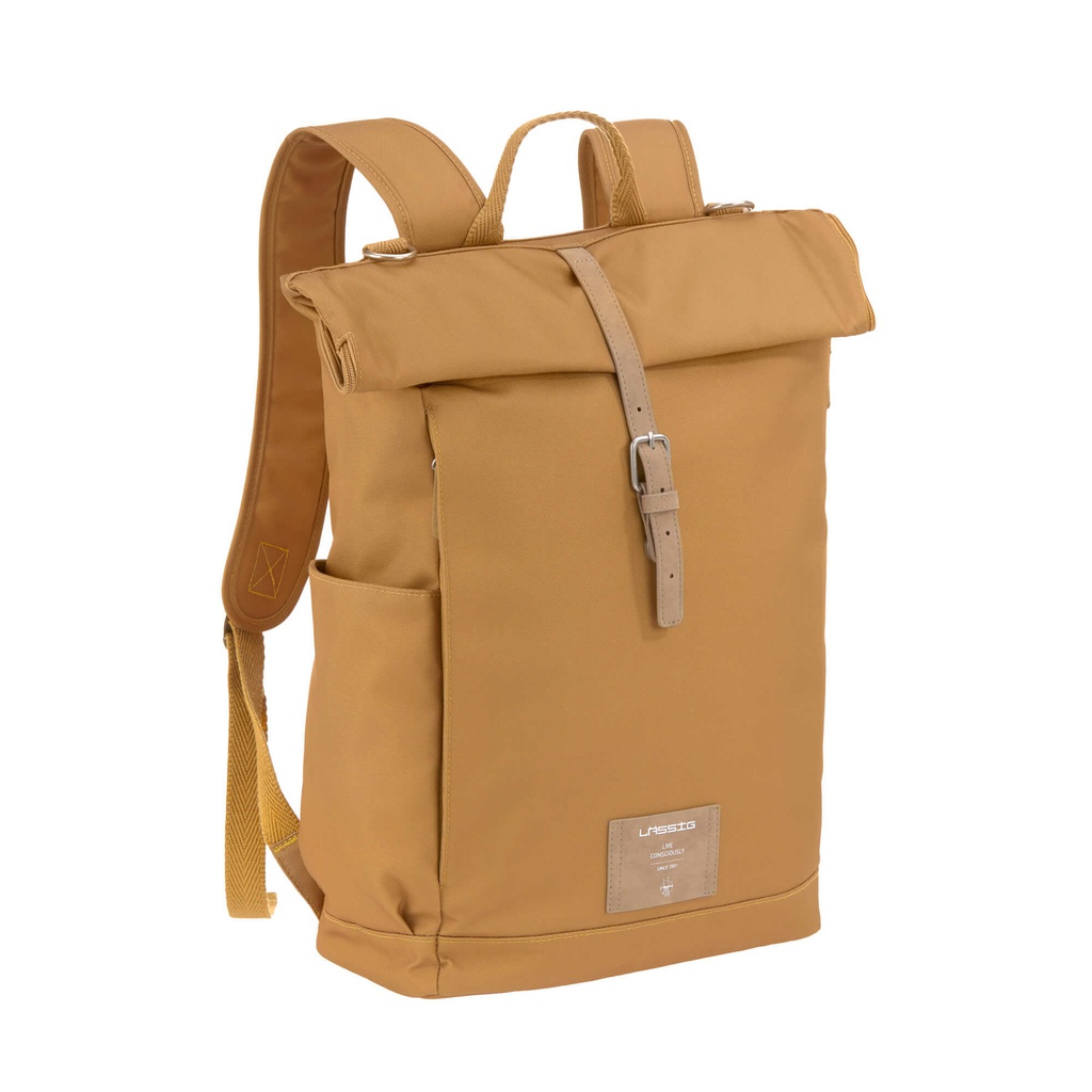 Lässig - Sac à langer à dos - Rolltop - Curry