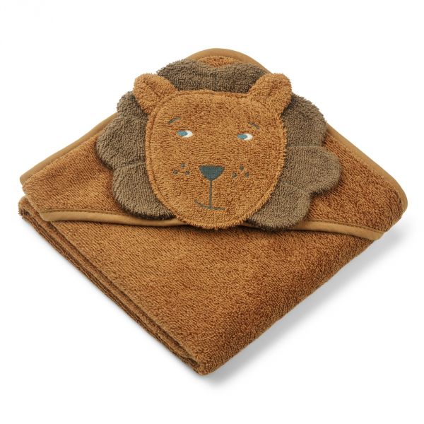 LIEWOOD - Cape de bain Albert - Lion caramel doré