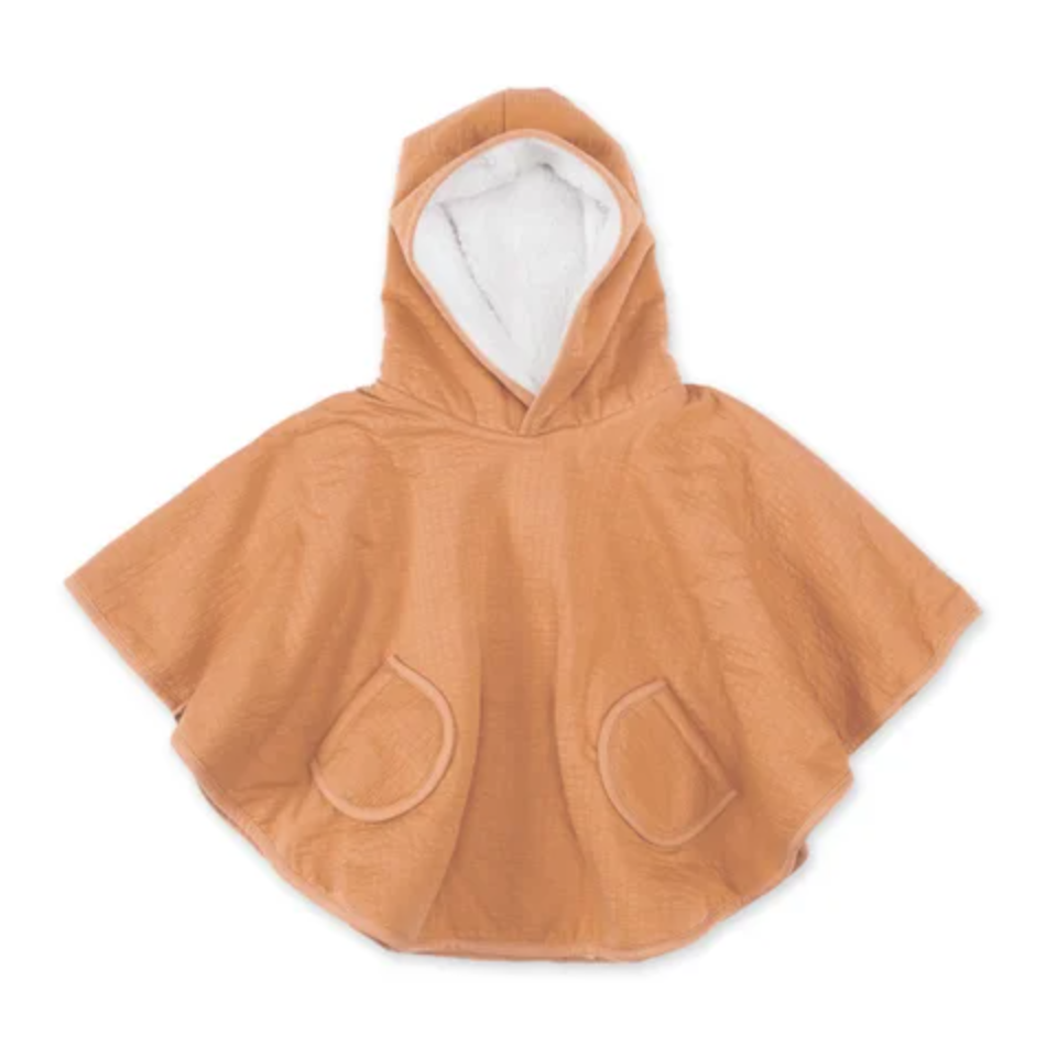 Bemini - Poncho de Voyage 9-36m Tetra jersey + Teddy - Biscuit