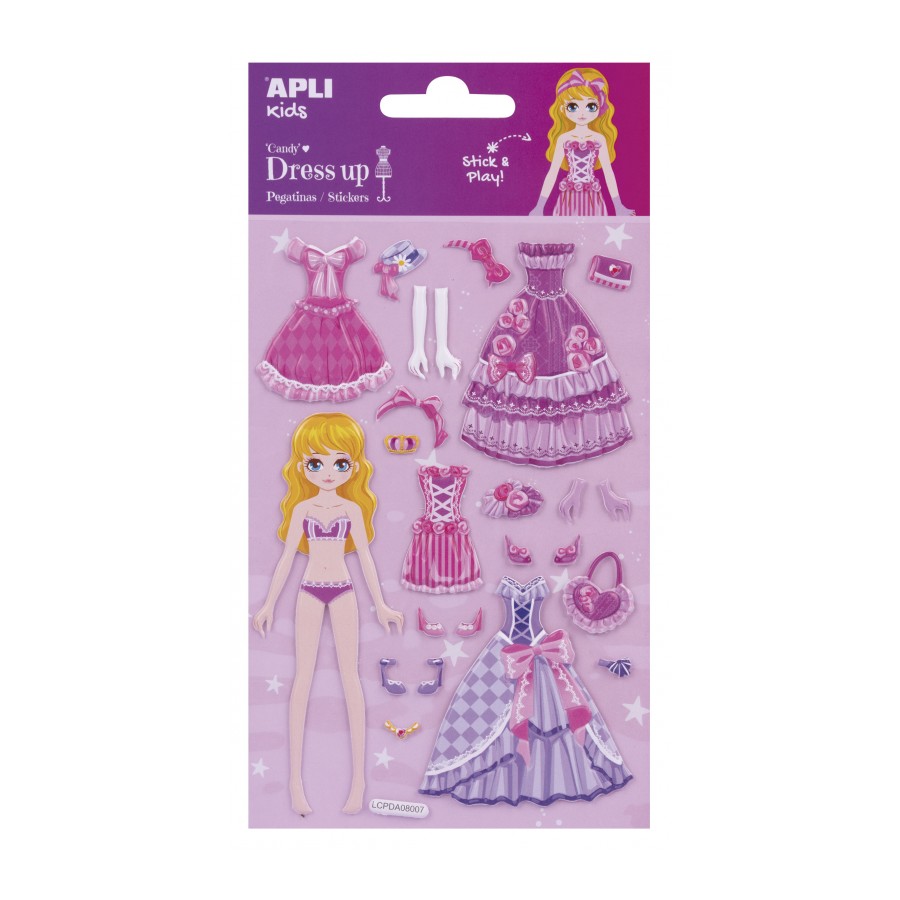 Apli - Stickers Dress up 3D Candy 1 feuille
