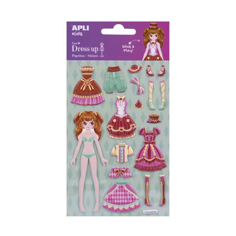 Apli - Stickers Dress up 3D Léa 1 feuille