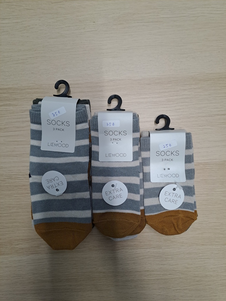 LIEWOOD - Lot de 3 chaussettes Silas - Vehicles Dove Blue