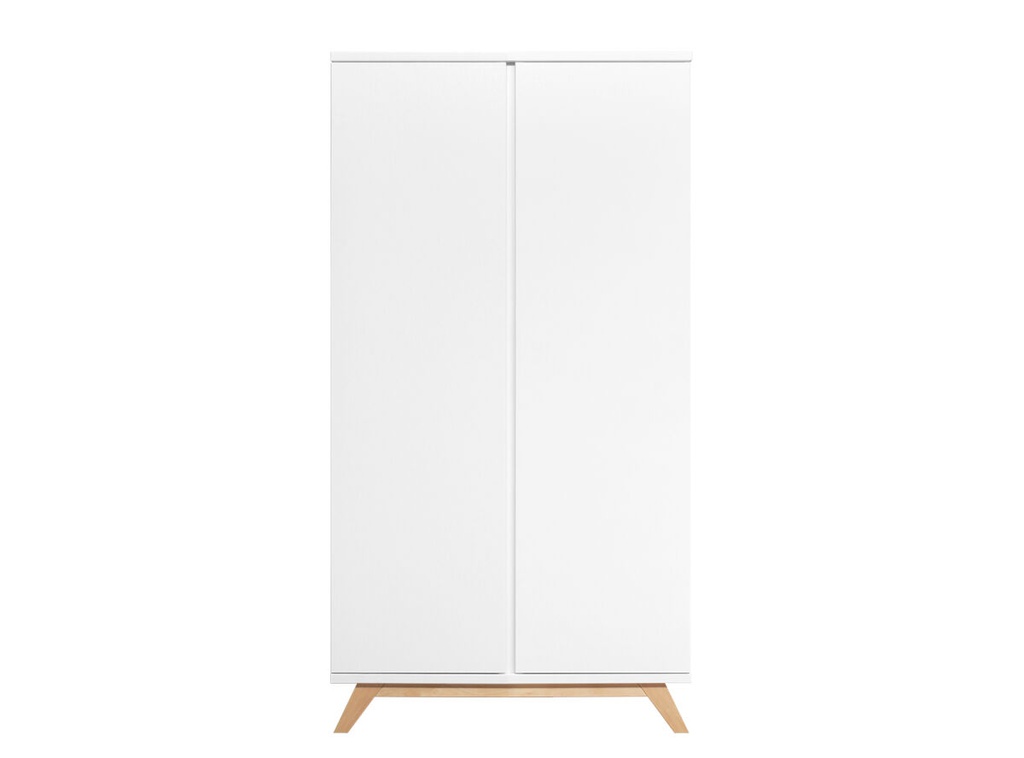 Bopita - Garde robe 2 portes sans pinces Lynn - Blanc/naturel