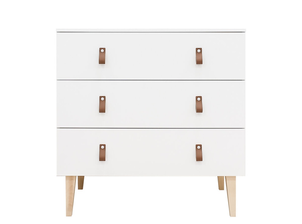 Bopita - Commode avec 3 tiroirs Indy - Blanc/naturel