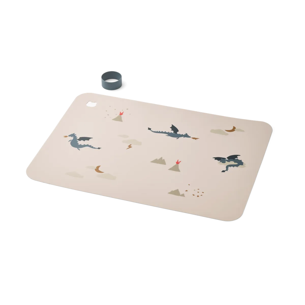 LIEWOOD - Set de table en silicone - Little Dragon/Dark Sandy