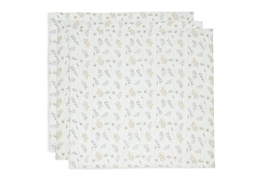 Jollein - Set de 3 langes Gaze de Coton 70X70 - Wild Flowers