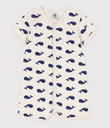 Petit Bateau - Combinaison courte baleines - Beige / gris