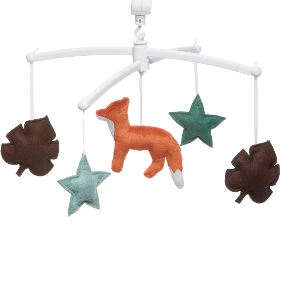 Pouce et Lina - Mobile musical en bois - Renard vert