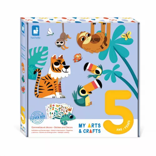 Janod - Coffret créatif Gommettes et décors Jungle - 5 ans