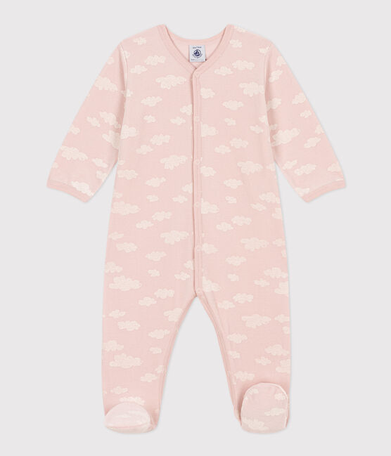 Petit Bateau - Pyjama bébé en velours - Nuages Roses