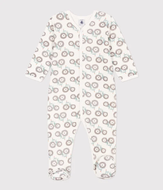 Petit Bateau - Pyjama bébé en velours - Tracteurs