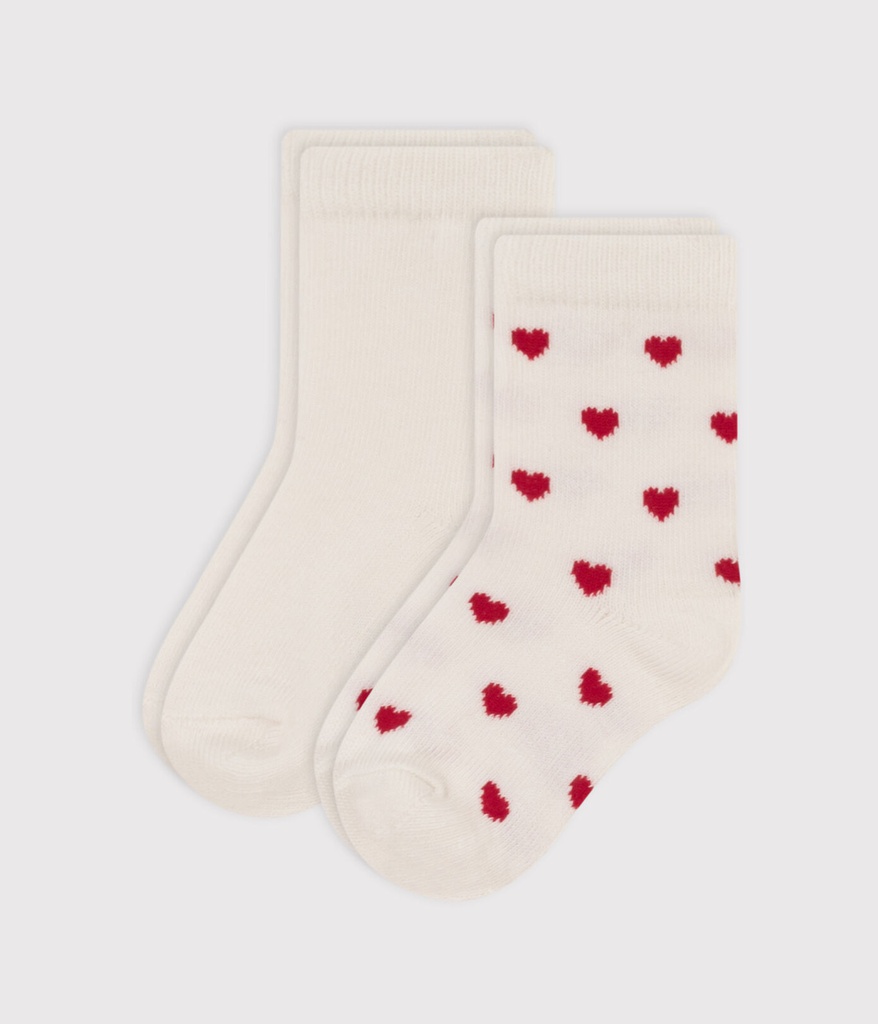 Petit Bateau - Lot de 2 Paires de Chaussettes en Jersey de Coton - Coeurs