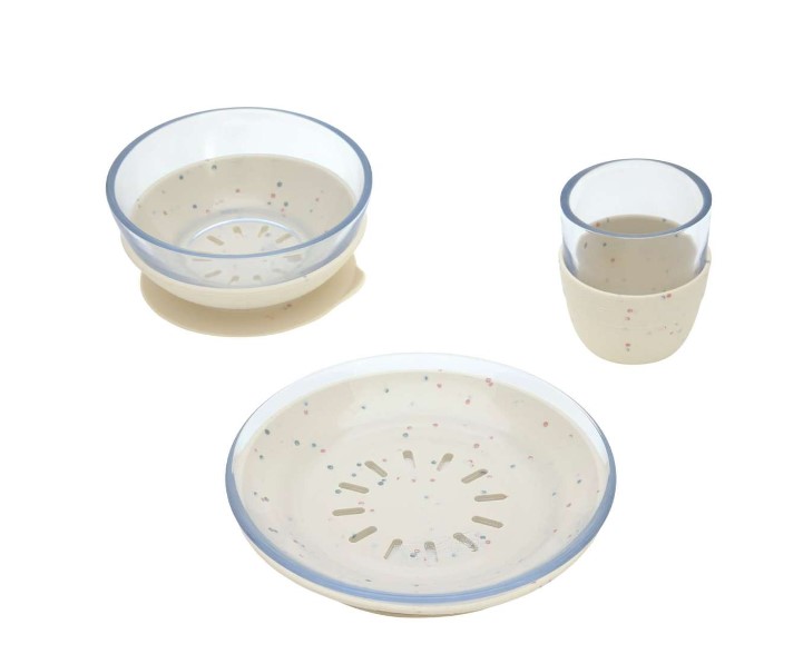 Lassig - Set repas en verre - Beige