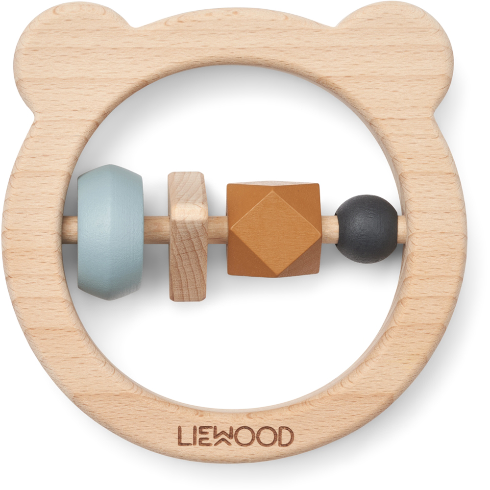 LIEWOOD - Hochet en bois Avada - Sea Blue Multi Mix