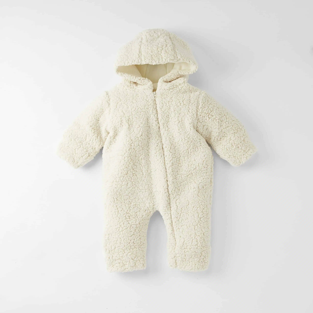 Cloby - Combinaison Teddy 3-6M - Off White